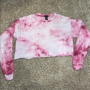 Pink Long sleeved crop tee